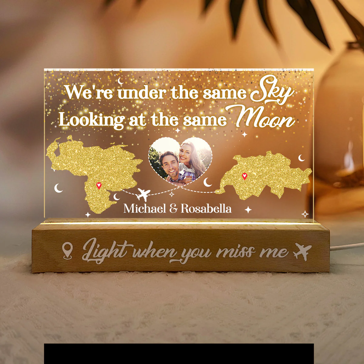 Always Under The Same Sky - Personalized LED Night Light - Image 4