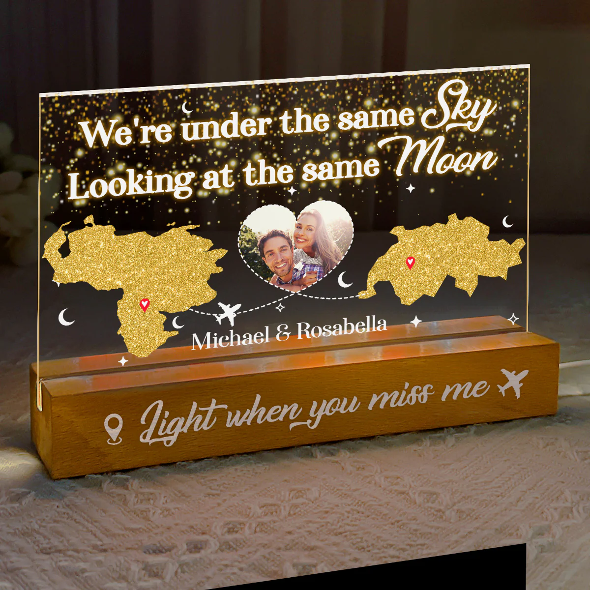 Always Under The Same Sky - Personalized LED Night Light - Image 5