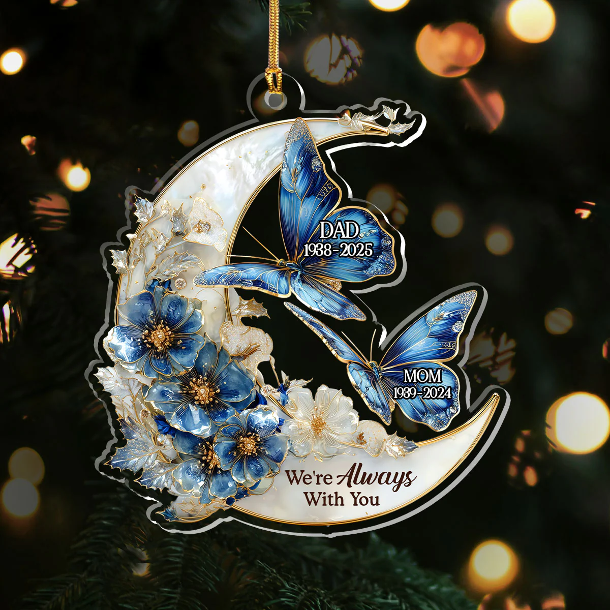 Always With You Butterflies - Personalized 1-Layer Acrylic Ornament