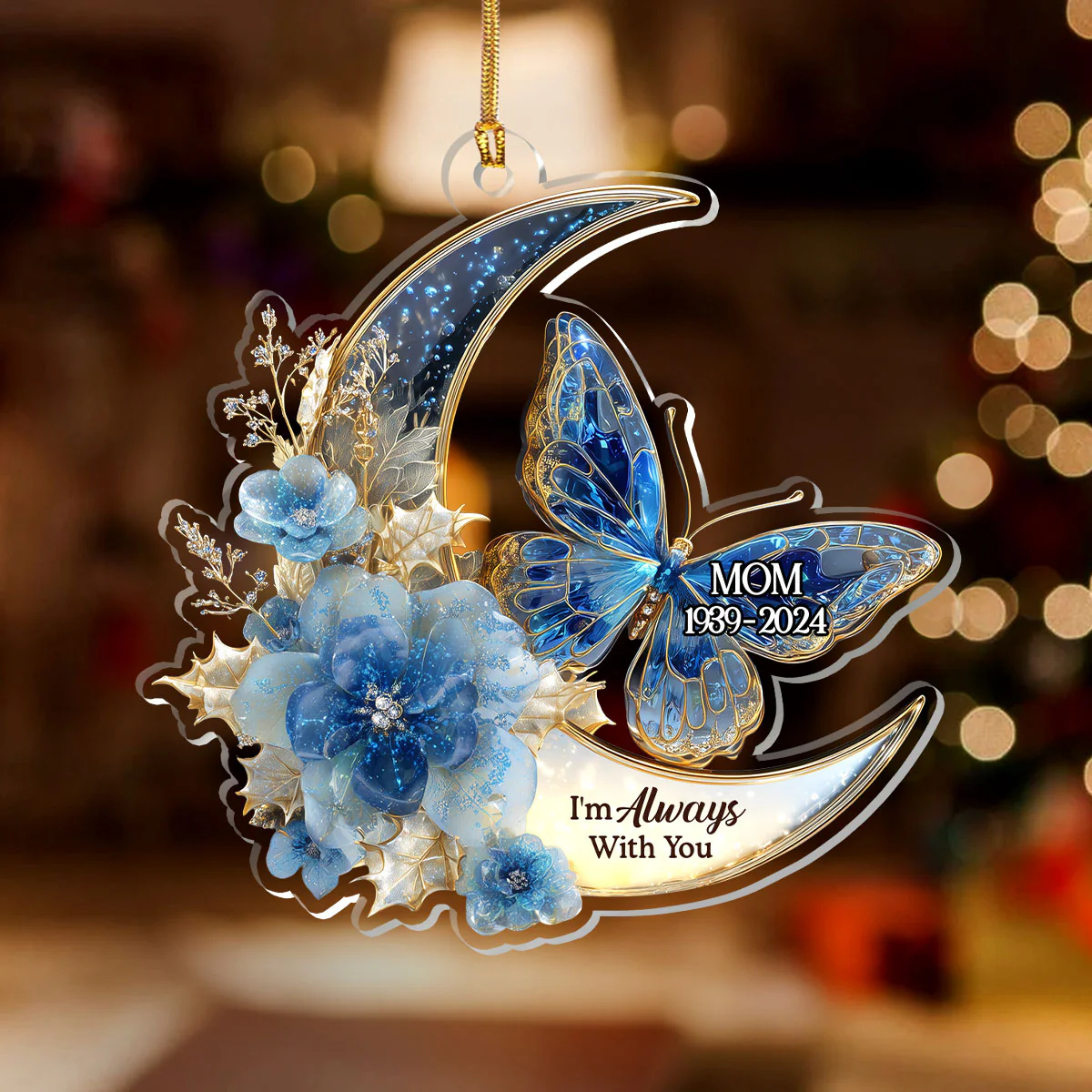 Always With You Butterflies - Personalized 1-Layer Acrylic Ornament - Image 2