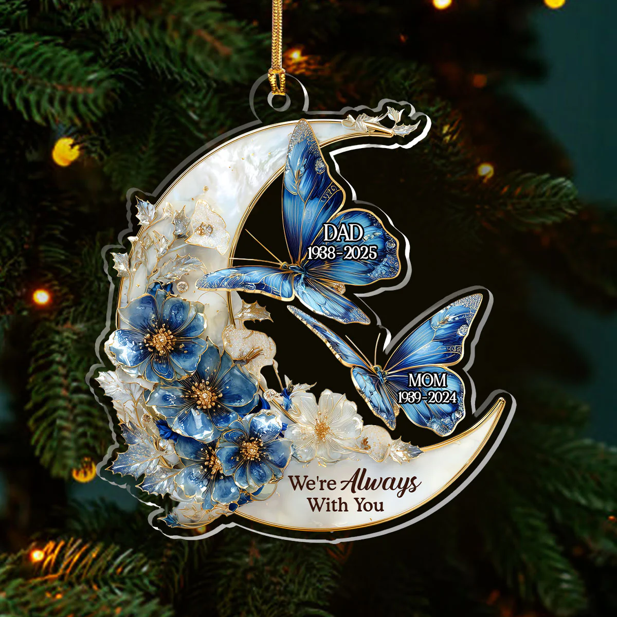 Always With You Butterflies - Personalized 1-Layer Acrylic Ornament - Image 3