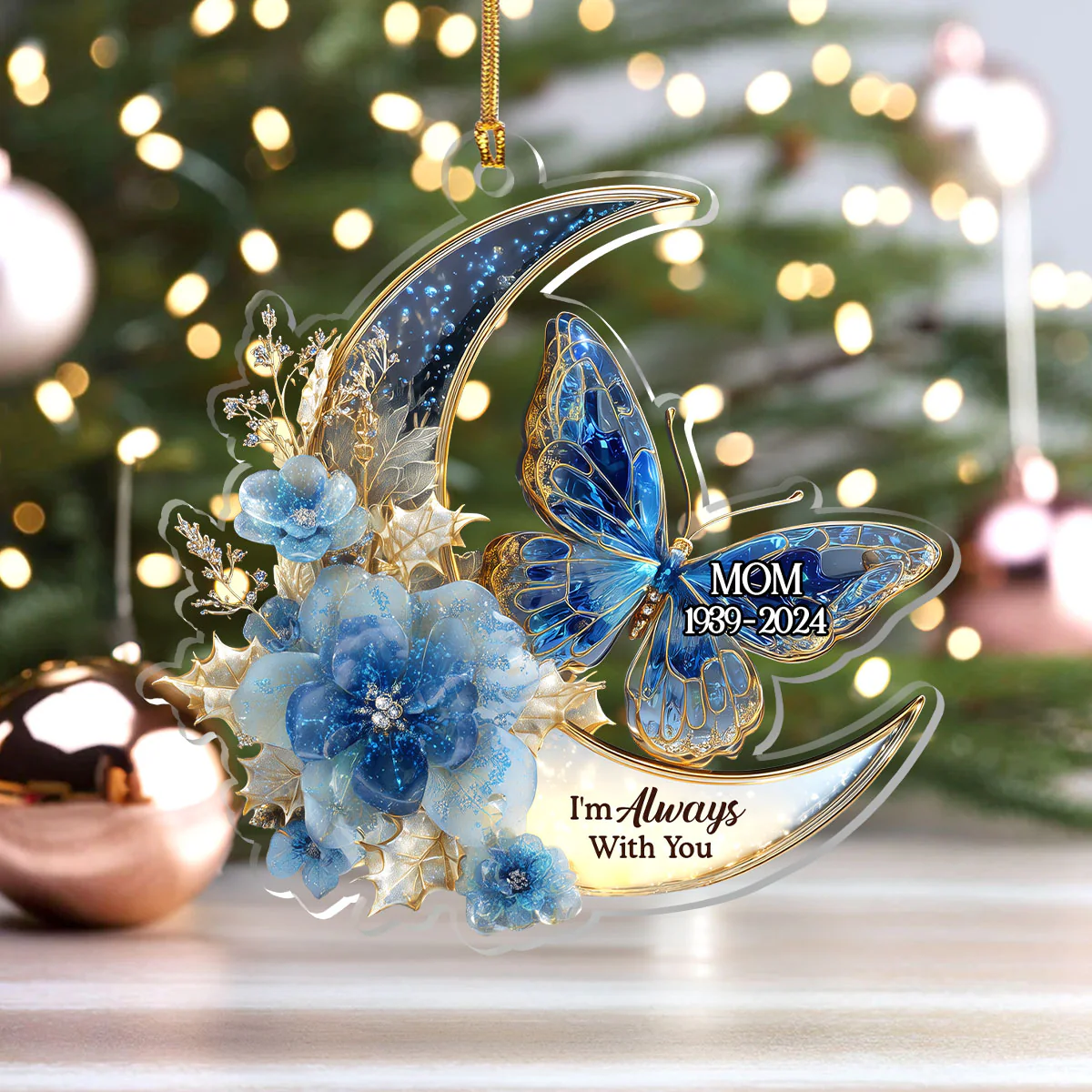 Always With You Butterflies - Personalized 1-Layer Acrylic Ornament - Image 4