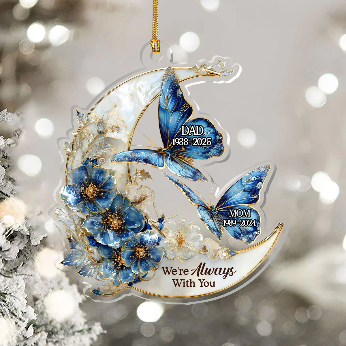 Always With You Butterflies - Personalized 1-Layer Acrylic Ornament - Image 5
