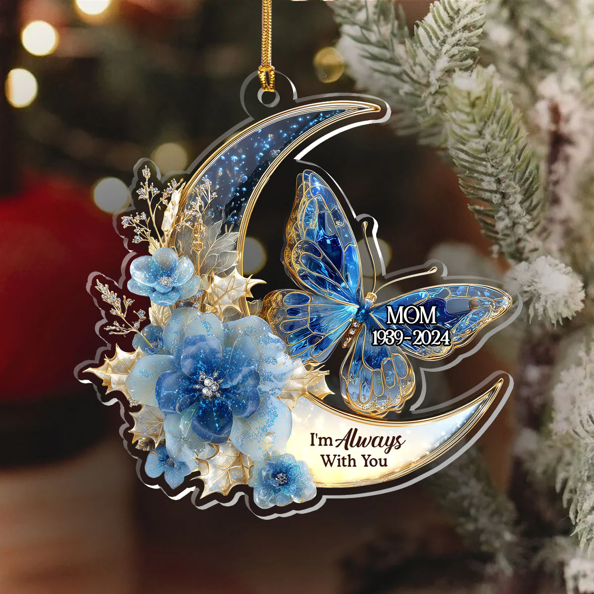 Always With You Butterflies - Personalized 1-Layer Acrylic Ornament - Image 6