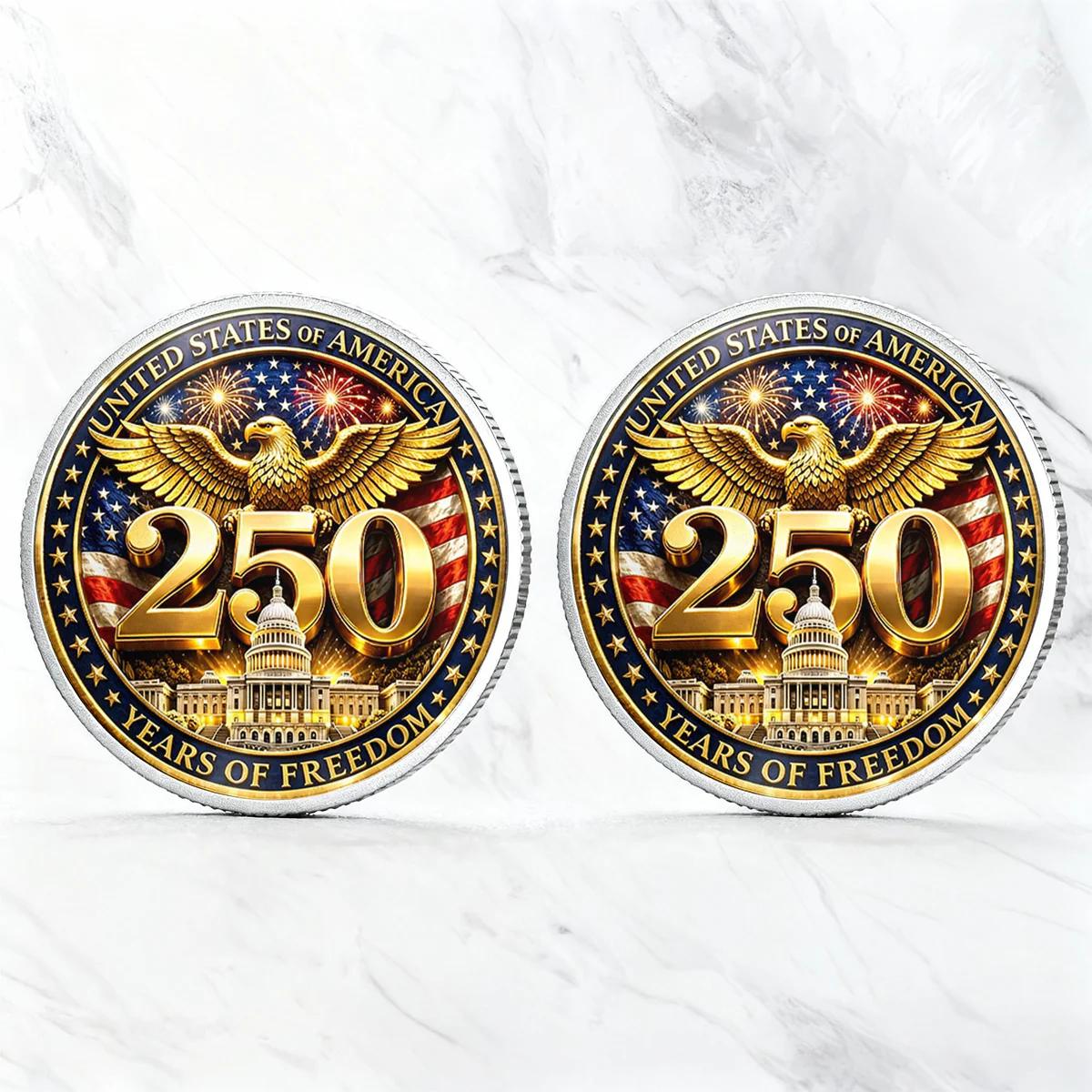 America 250th Anniversary Eagle Of Freedom - Personalized Commemorative Coin - Image 7