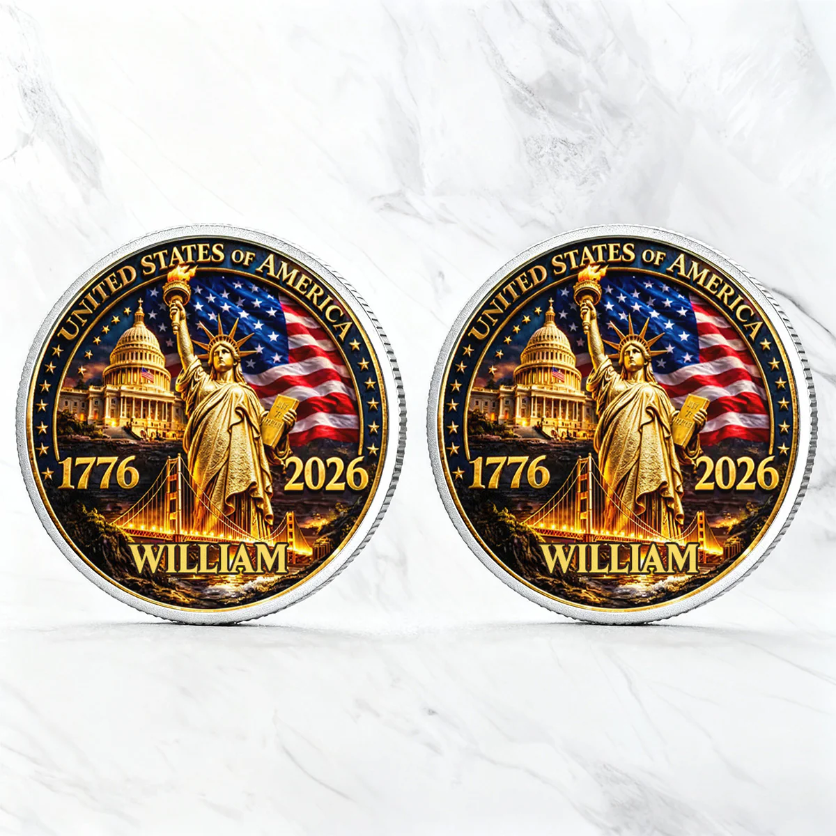 America 250th Anniversary Freedom Symbol - Personalized Commemorative Coin - Image 5