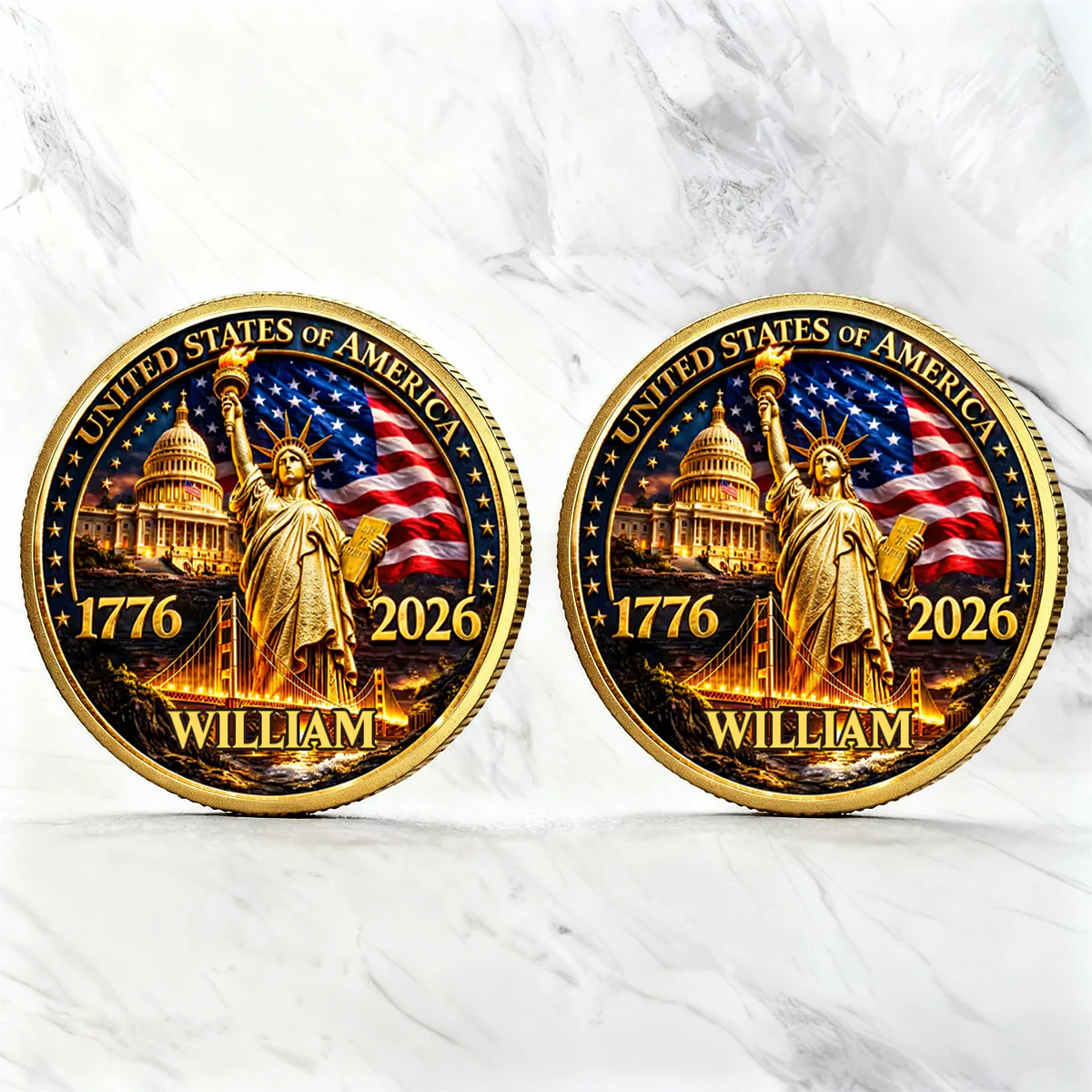 America 250th Anniversary Freedom Symbol - Personalized Commemorative Coin - Image 7