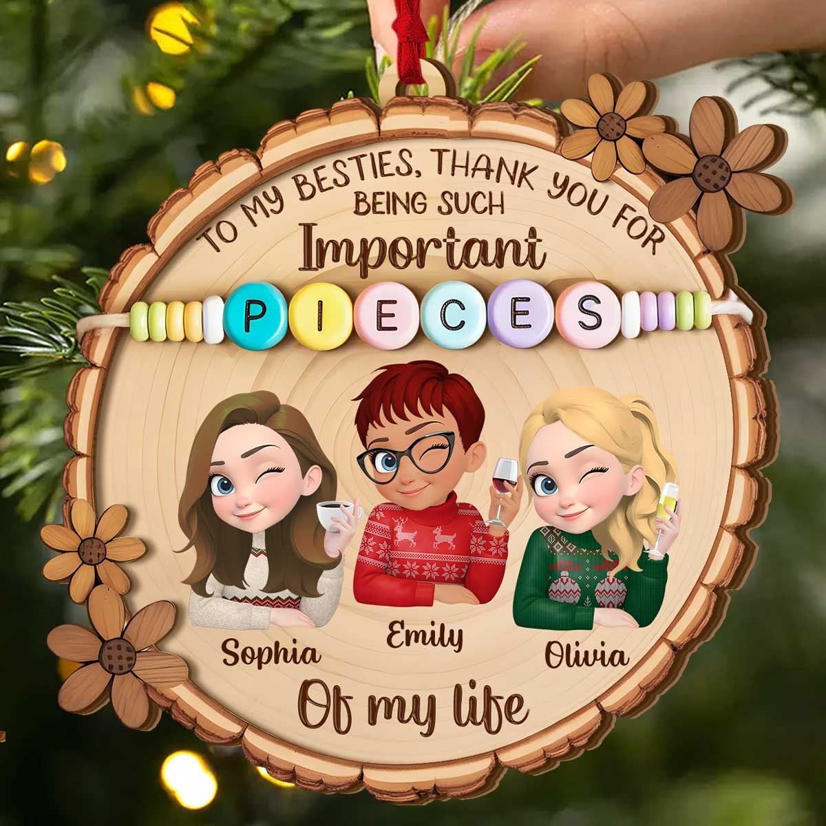 An Important Piece Of My Life - Personalized 2-Layered Wooden Ornament - Image 2