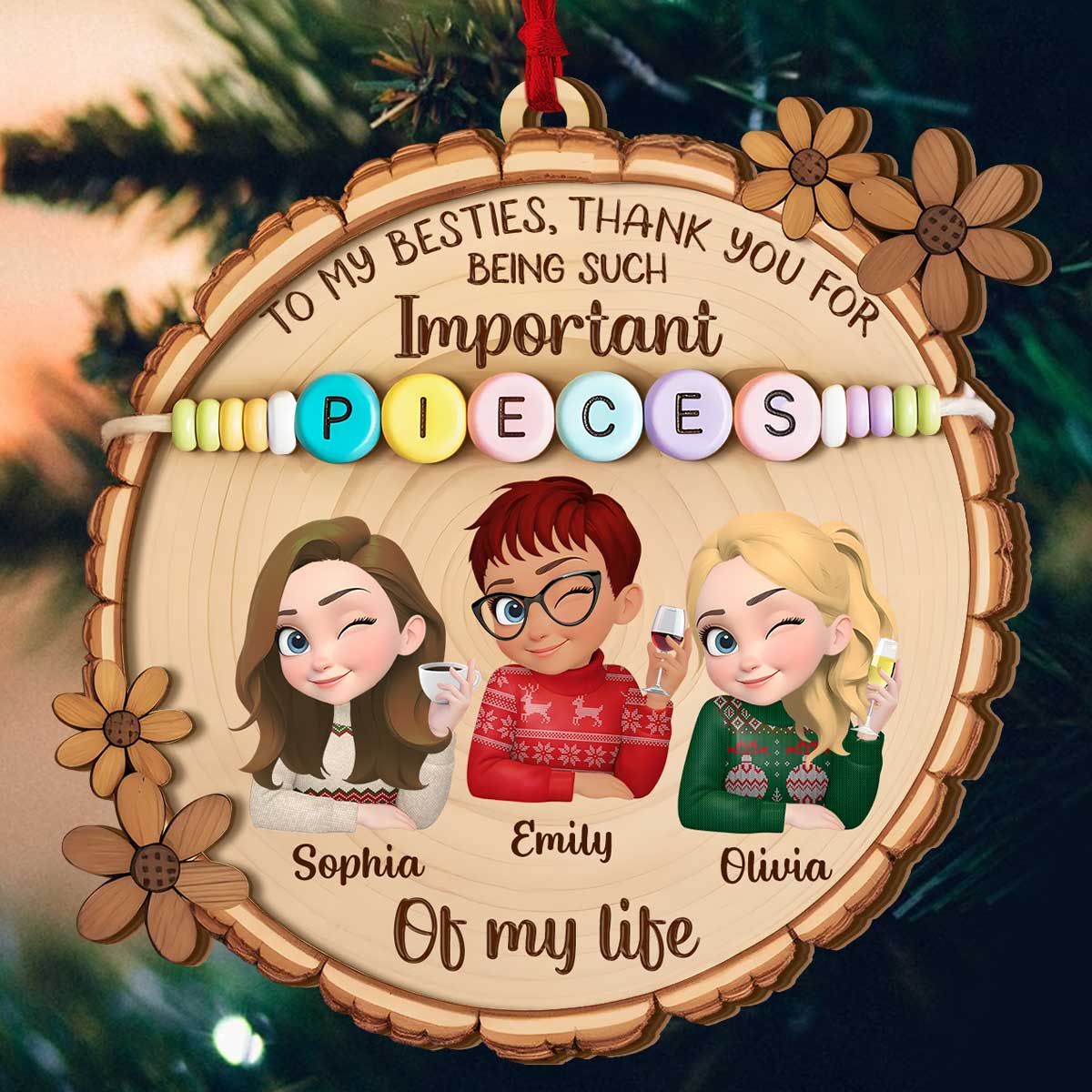 An Important Piece Of My Life - Personalized 2-Layered Wooden Ornament - Image 5