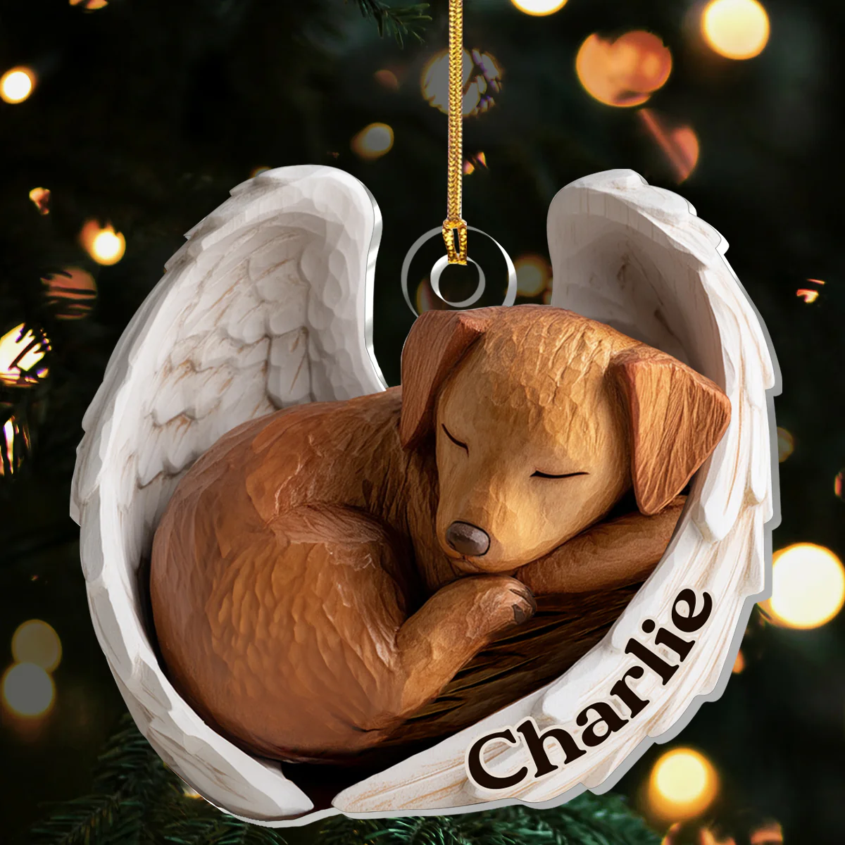 Angel Memorial Dog And Cat - Personalized 1-Layer Acrylic Ornament