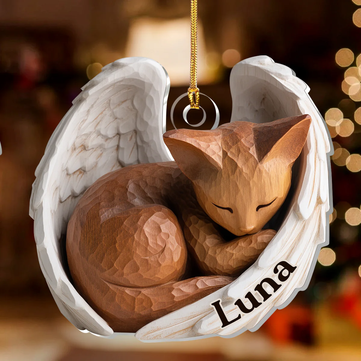 Angel Memorial Dog And Cat - Personalized 1-Layer Acrylic Ornament - Image 2
