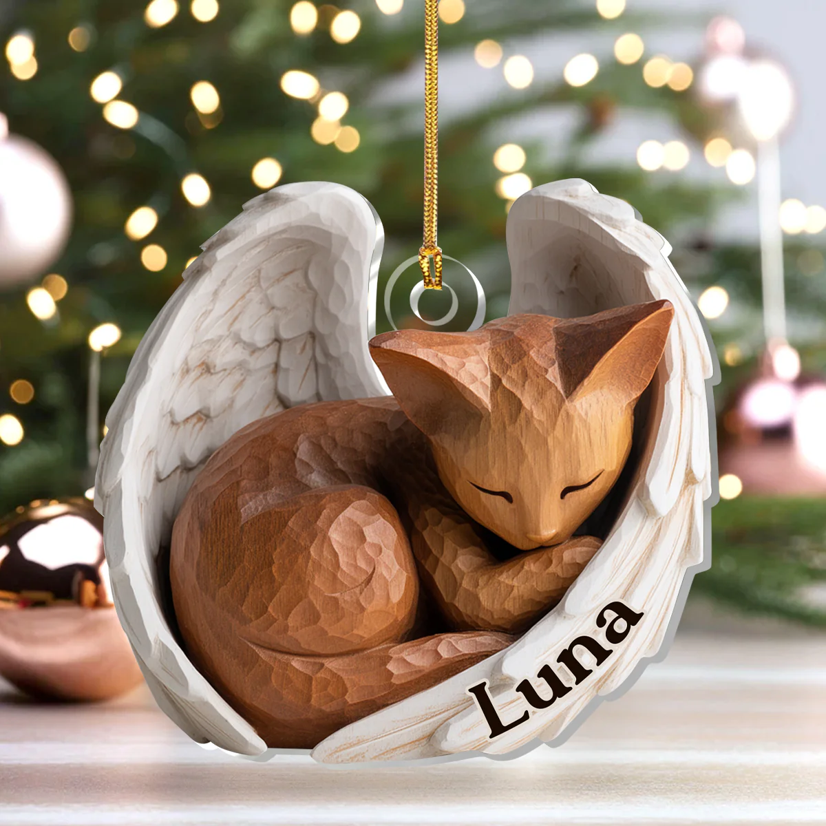 Angel Memorial Dog And Cat - Personalized 1-Layer Acrylic Ornament - Image 4