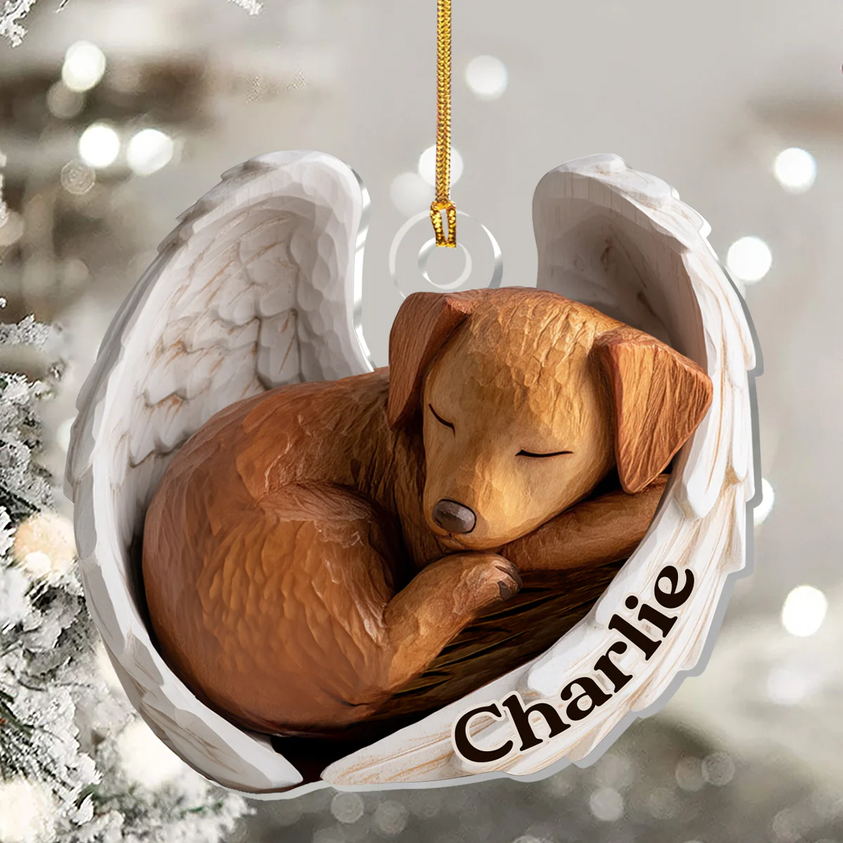 Angel Memorial Dog And Cat - Personalized 1-Layer Acrylic Ornament - Image 5