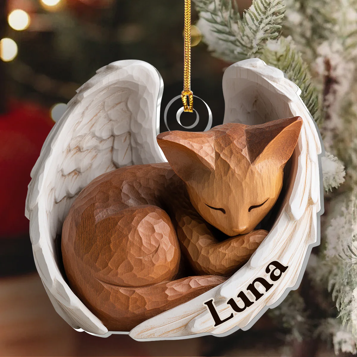 Angel Memorial Dog And Cat - Personalized 1-Layer Acrylic Ornament - Image 6