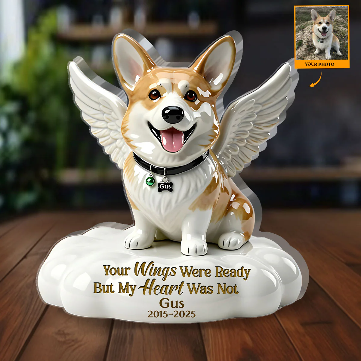 Angel Pet Memorial - Personalized Custom Shaped Acrylic Plaque