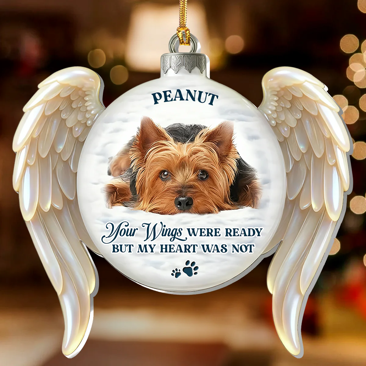 Angel Wings Memorial - Personalized 1-Layer Acrylic Ornament - Image 2