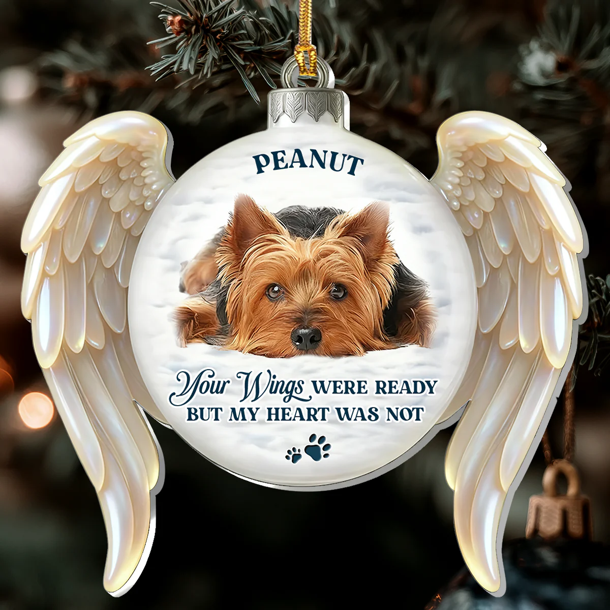 Angel Wings Memorial - Personalized 1-Layer Acrylic Ornament - Image 6