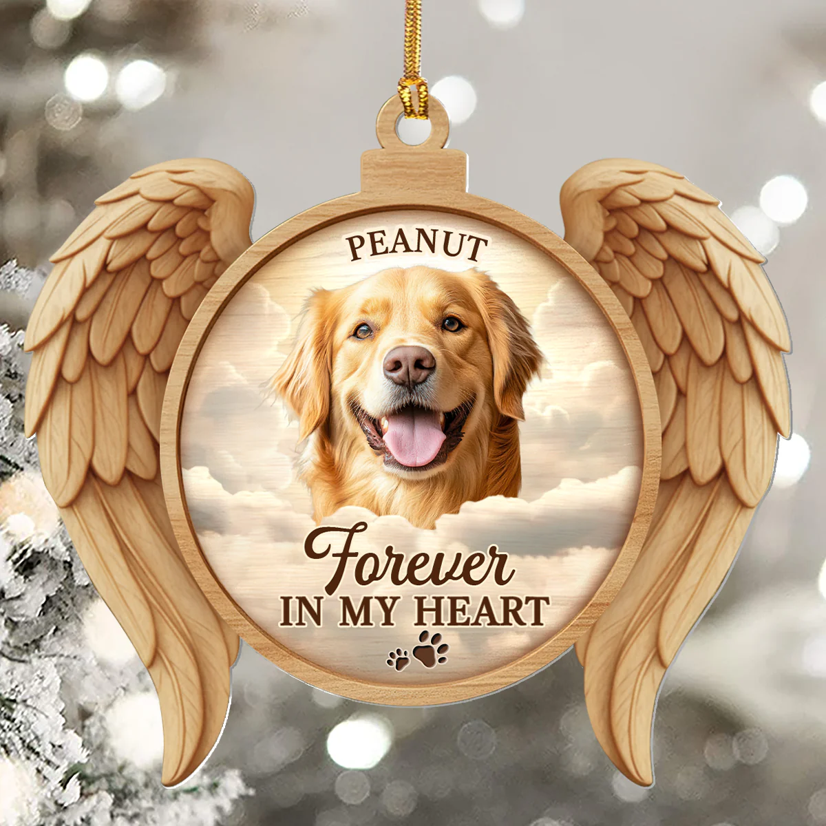 Angel Wings Memorial  - Personalized 1-Layer Acrylic Ornament - Image 5