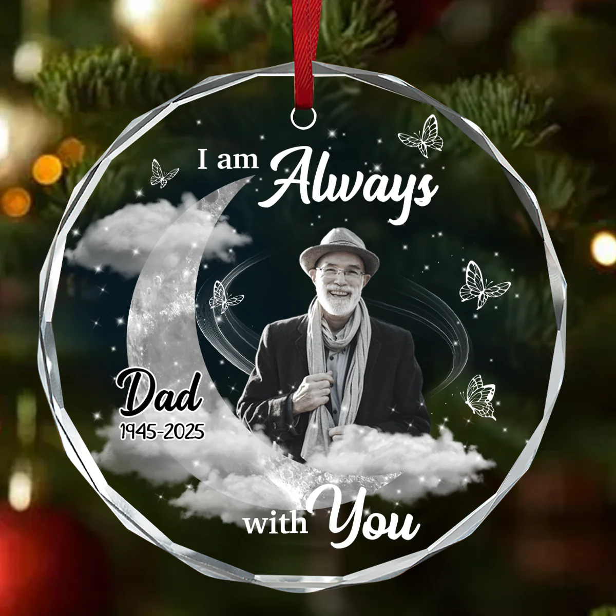 Angels Are Always With You - Personalized Round Shaped Glass Ornament