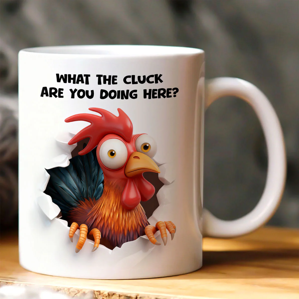Angry Chicken Breakthrough - Personalized Ceramic Coffee Mug