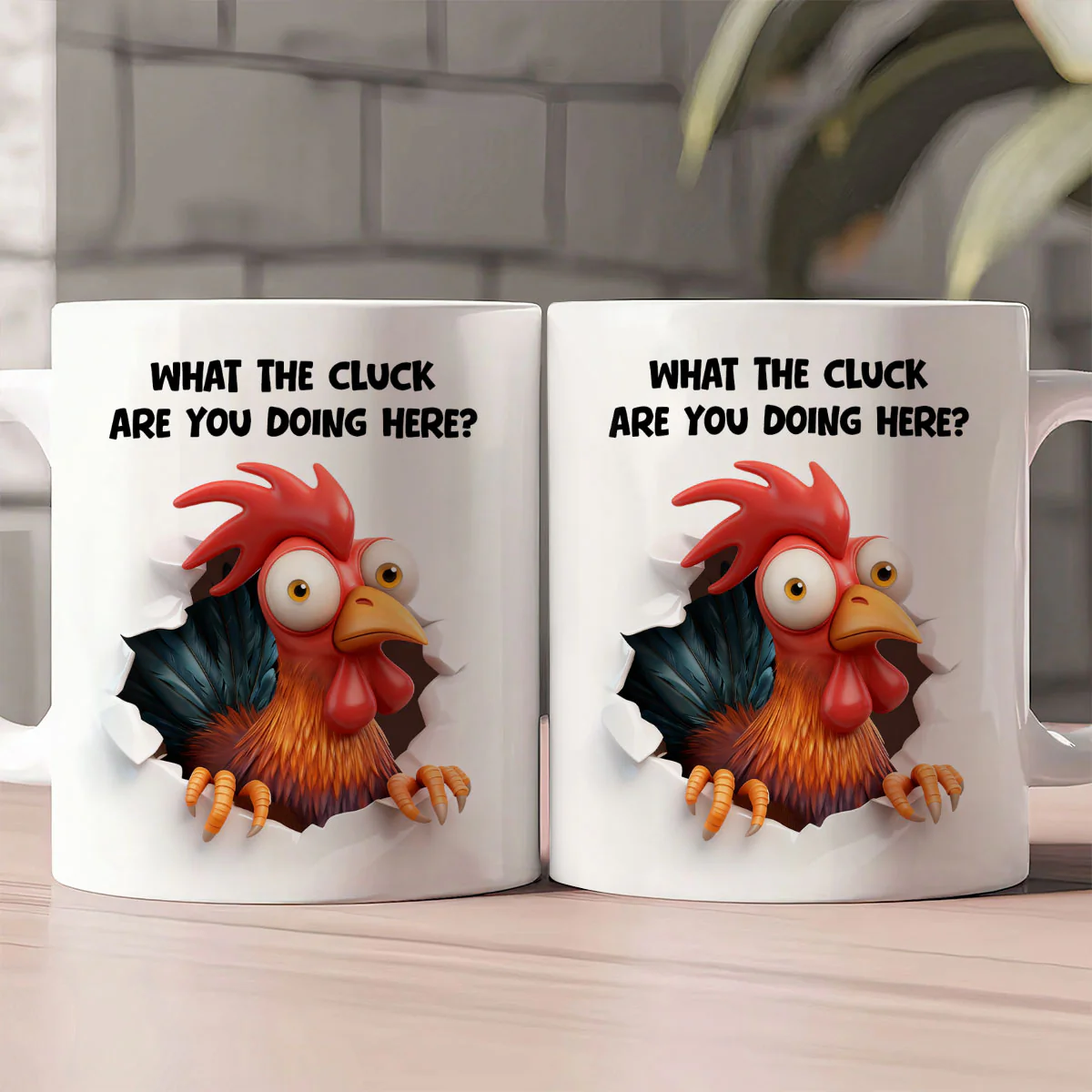 Angry Chicken Breakthrough - Personalized Ceramic Coffee Mug - Image 2