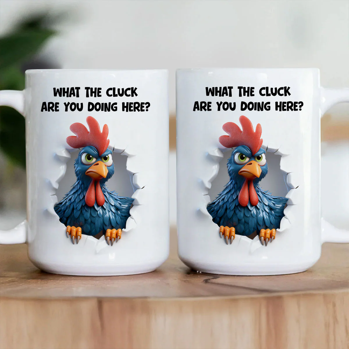 Angry Chicken Breakthrough - Personalized Ceramic Coffee Mug - Image 3