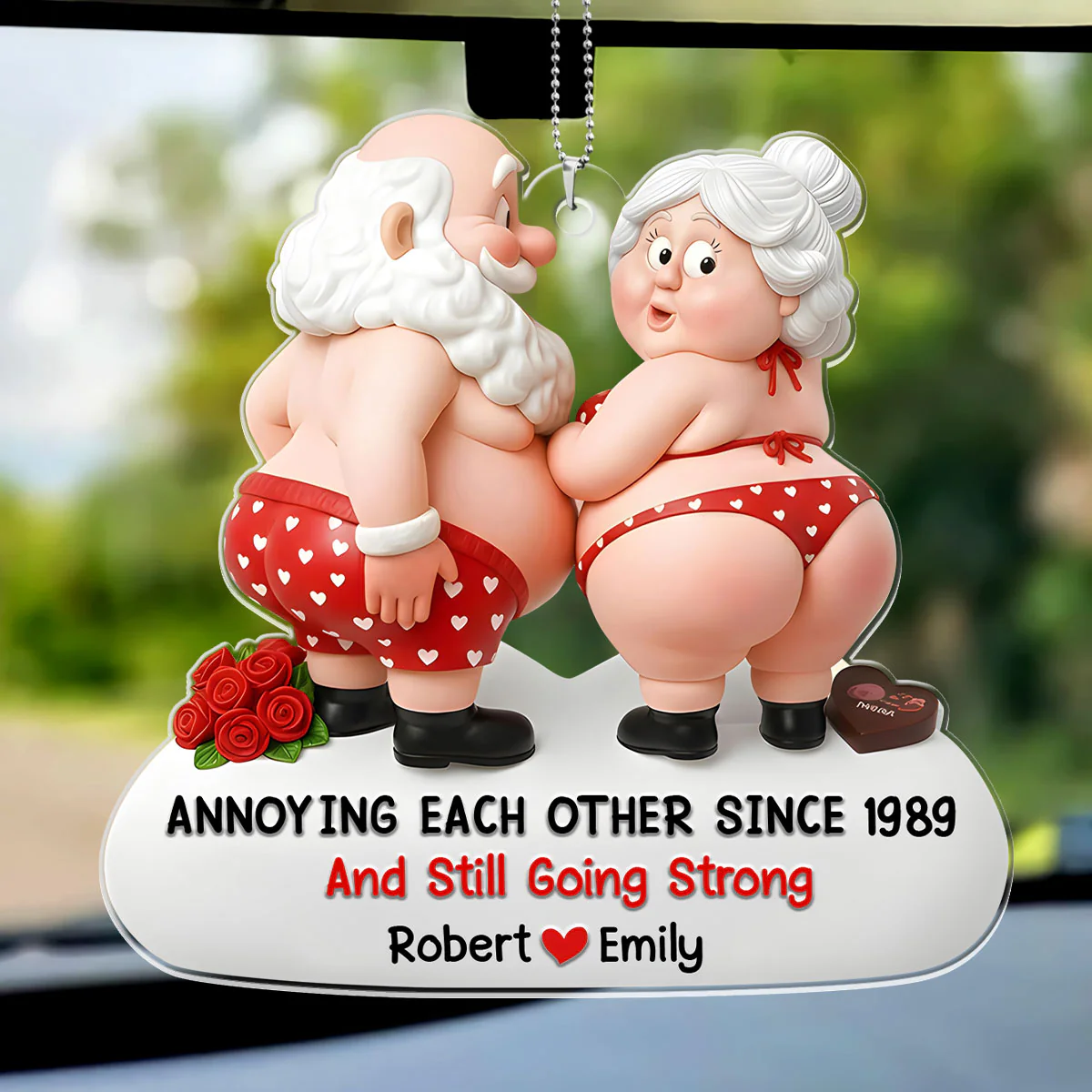 Anniversary Couple Annoying Each Other Since 1989 And Still Going Strong - Personalized Car Acrylic Hanging Ornament