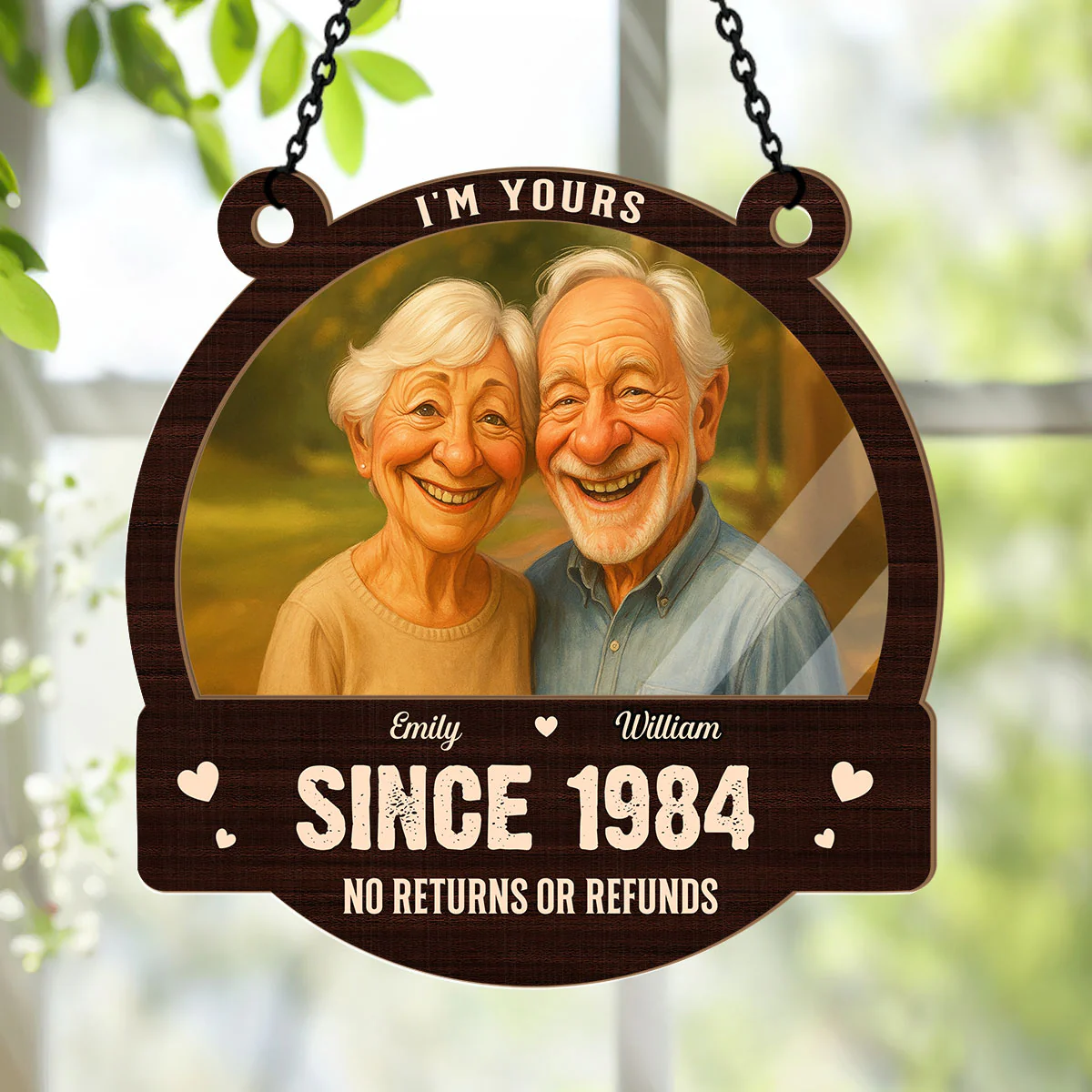 Anniversary Wedding Gifts For Husband And Wife - Personalized Window Hanging Suncatcher - Image 4