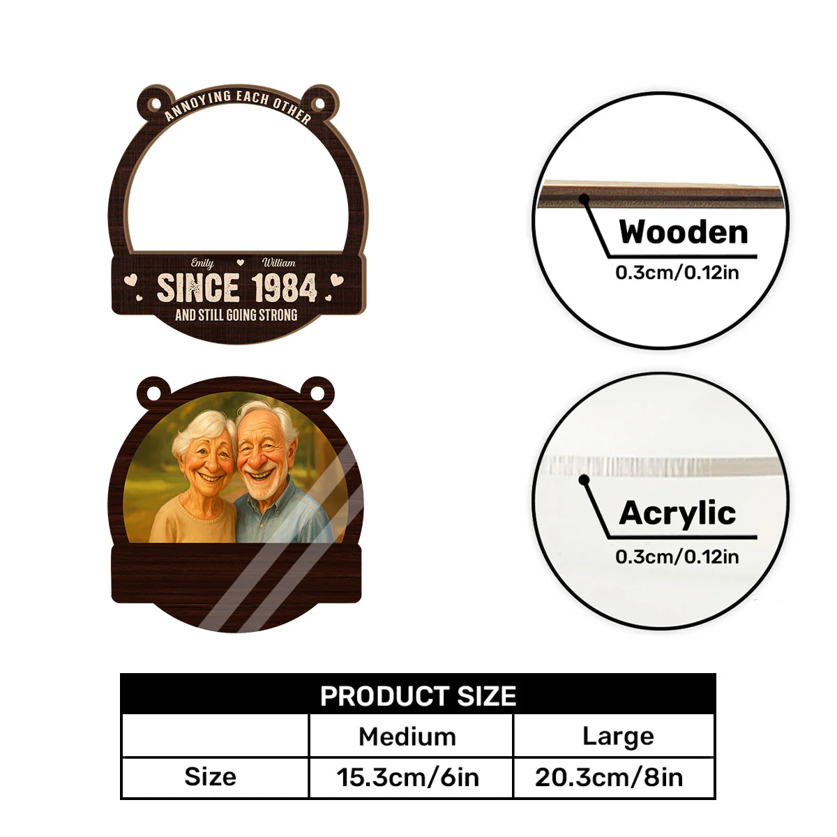 Anniversary Wedding Gifts For Husband And Wife - Personalized Window Hanging Suncatcher - Image 7