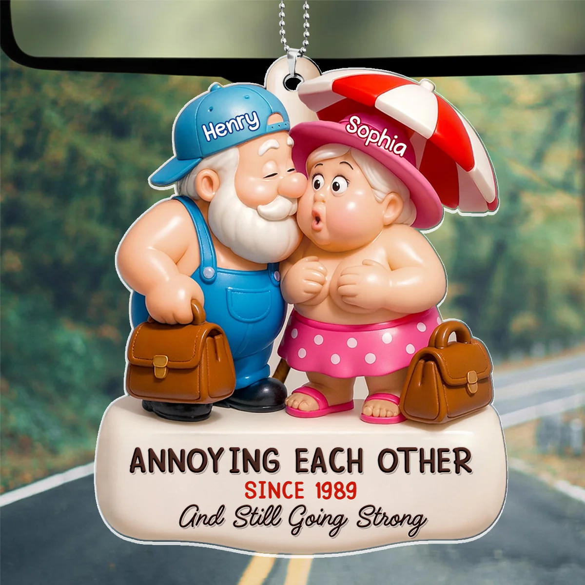 Annoy You Gift For Husband And Wife - Personalized Car Acrylic Hanging Ornament - Image 2