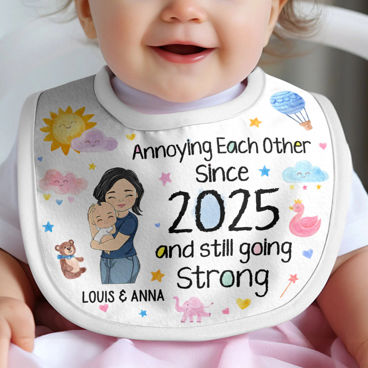 Annoying Each Other And Still Going Strong - Personalized Baby Bib - Image 3