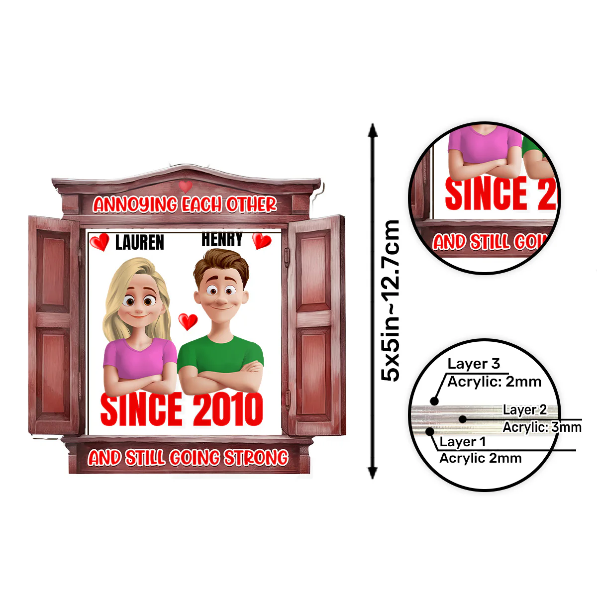 Annoying Each Other And Still Going Strong - Personalized Car Shaker Ornament - Image 6