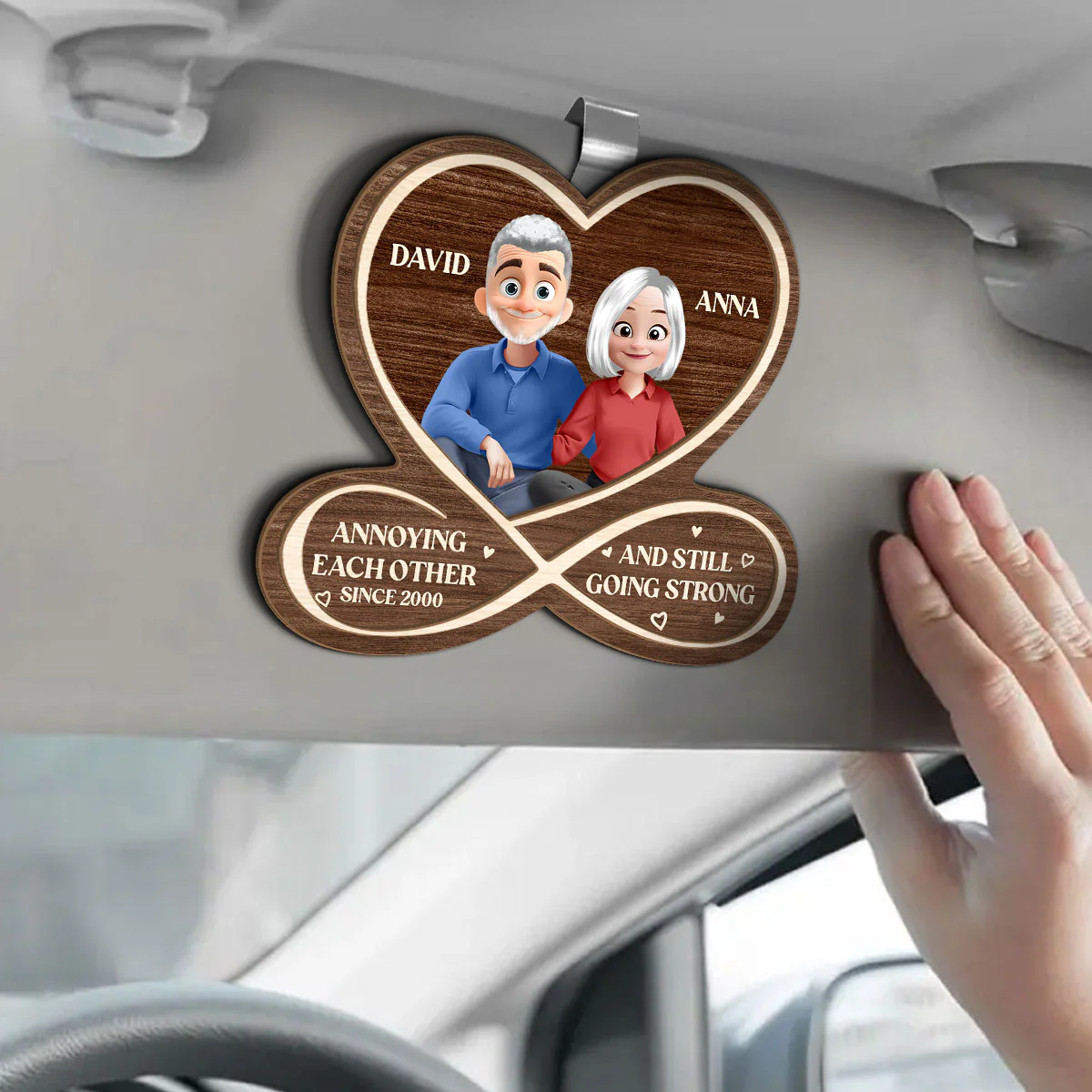 Annoying Each Other And Still Going Strong - Personalized Car Visor Clip - Image 3