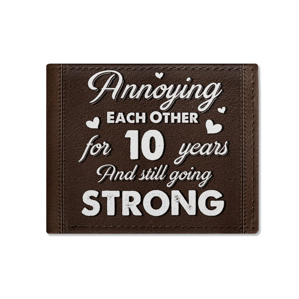 Annoying Each Other And Still Going Strong - Personalized Leather Folded Wallet - Image 2