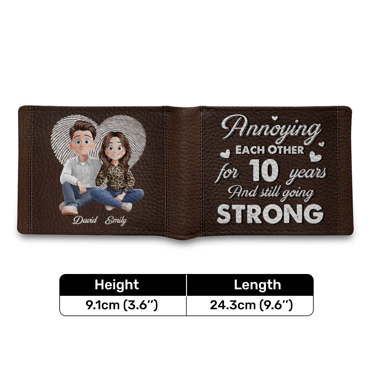 Annoying Each Other And Still Going Strong - Personalized Leather Folded Wallet - Image 7