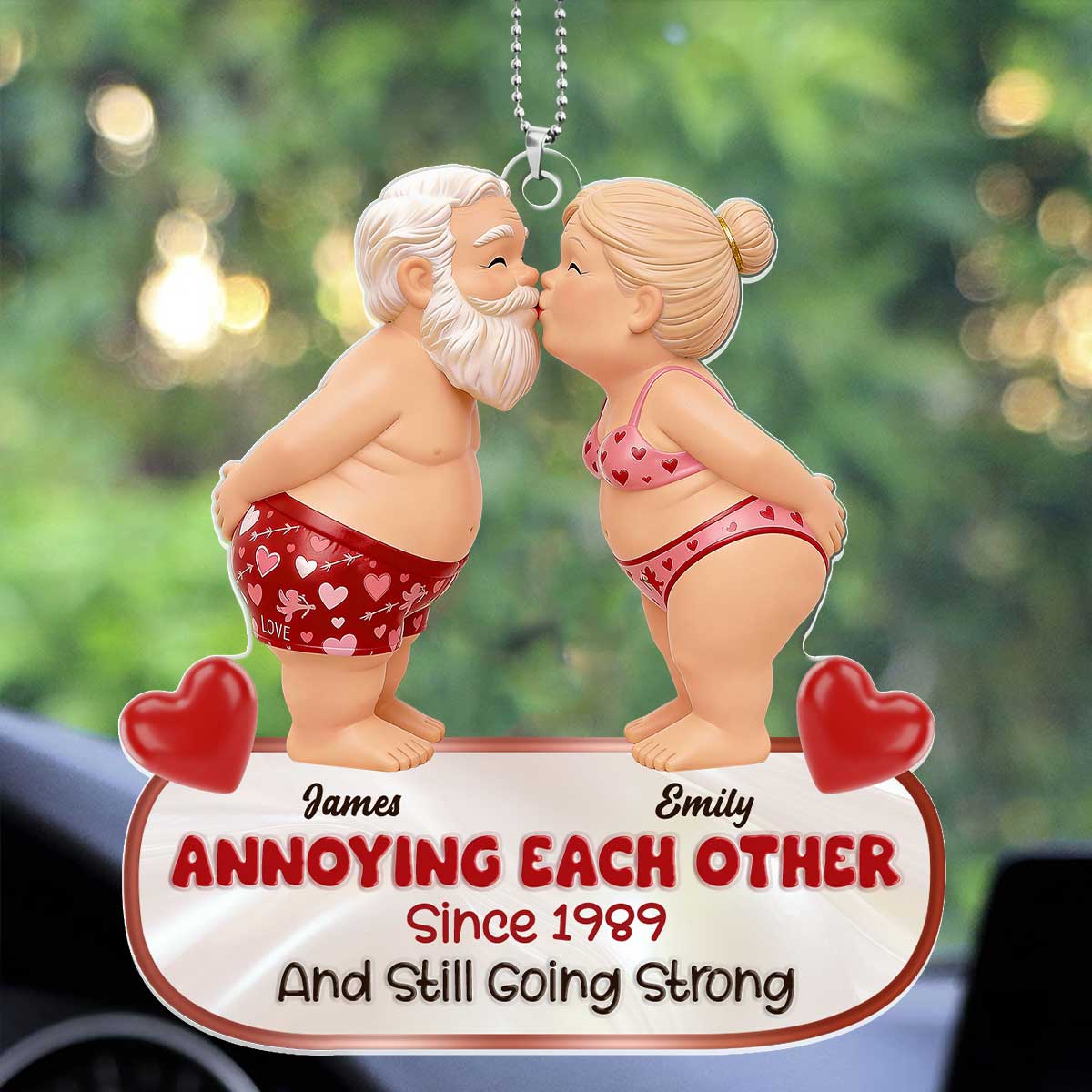 Annoying Each Other And Still Going Strong Valentines Gift For Her Gift For Him - Personalized Car Acrylic Hanging Ornament - Image 3