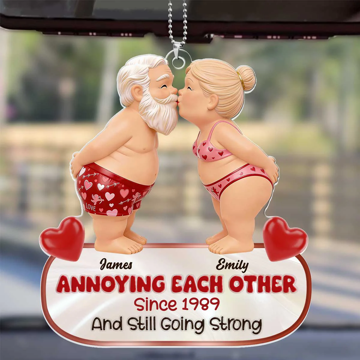 Annoying Each Other And Still Going Strong Valentines Gift For Her Gift For Him - Personalized Car Acrylic Hanging Ornament - Image 4