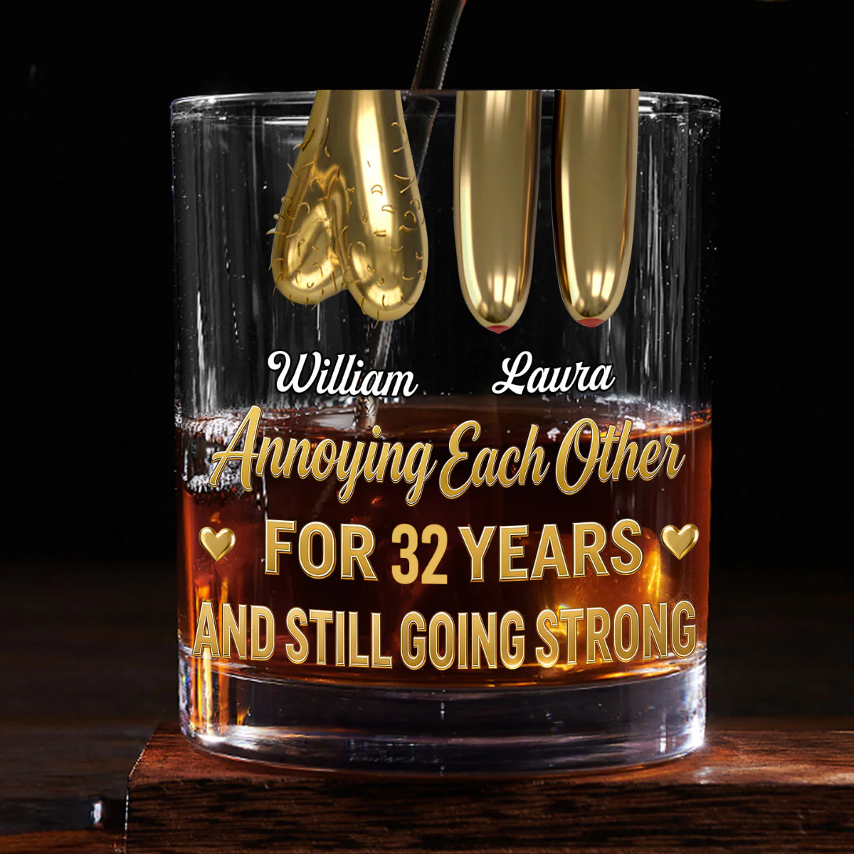 Annoying Each Other For Years And Still Going Strong  - Personalized Round Whiskey Glass