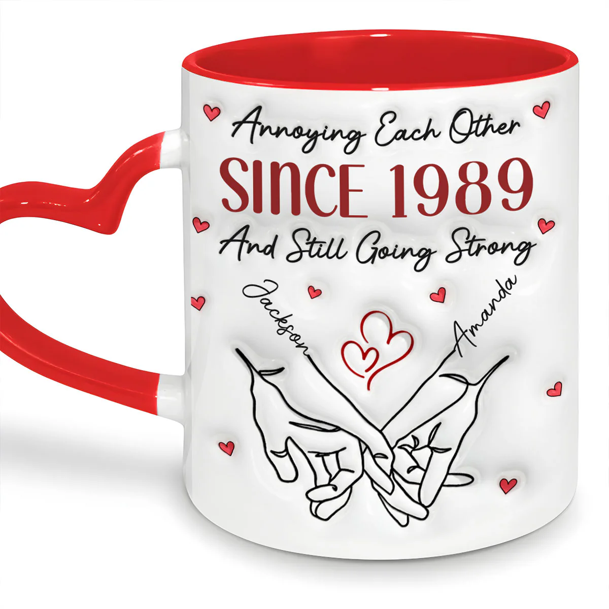 Annoying Each Other Gift For Couple - Personalized Heart Handle Mug - Image 2