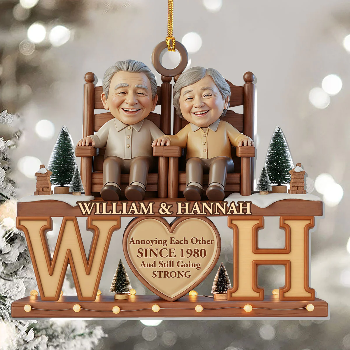 Annoying Each Other - Personalized 1-Layer Acrylic Ornament - Image 5