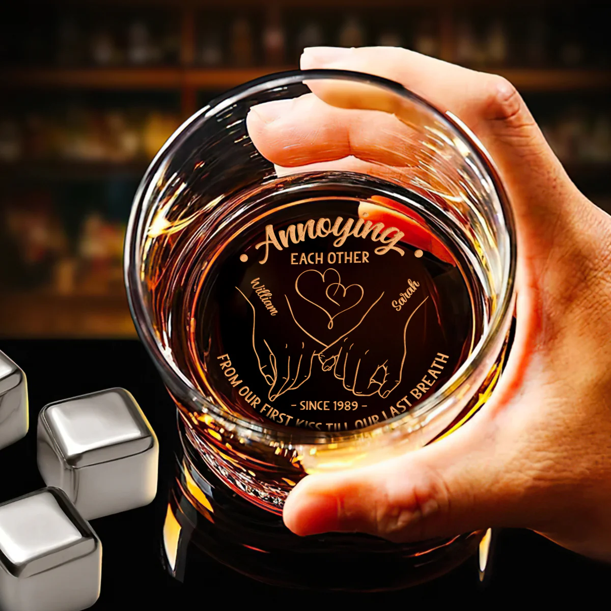 Annoying Each Other - Personalized Engraved Whiskey Glass - Image 6
