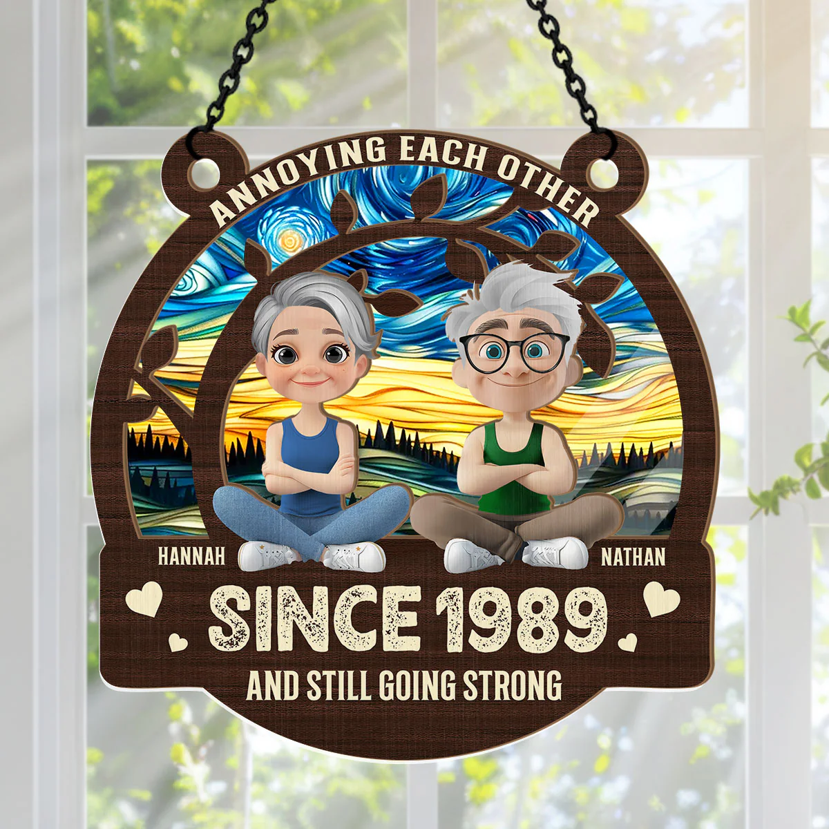 Annoying Each Other - Personalized Window Hanging Suncatcher