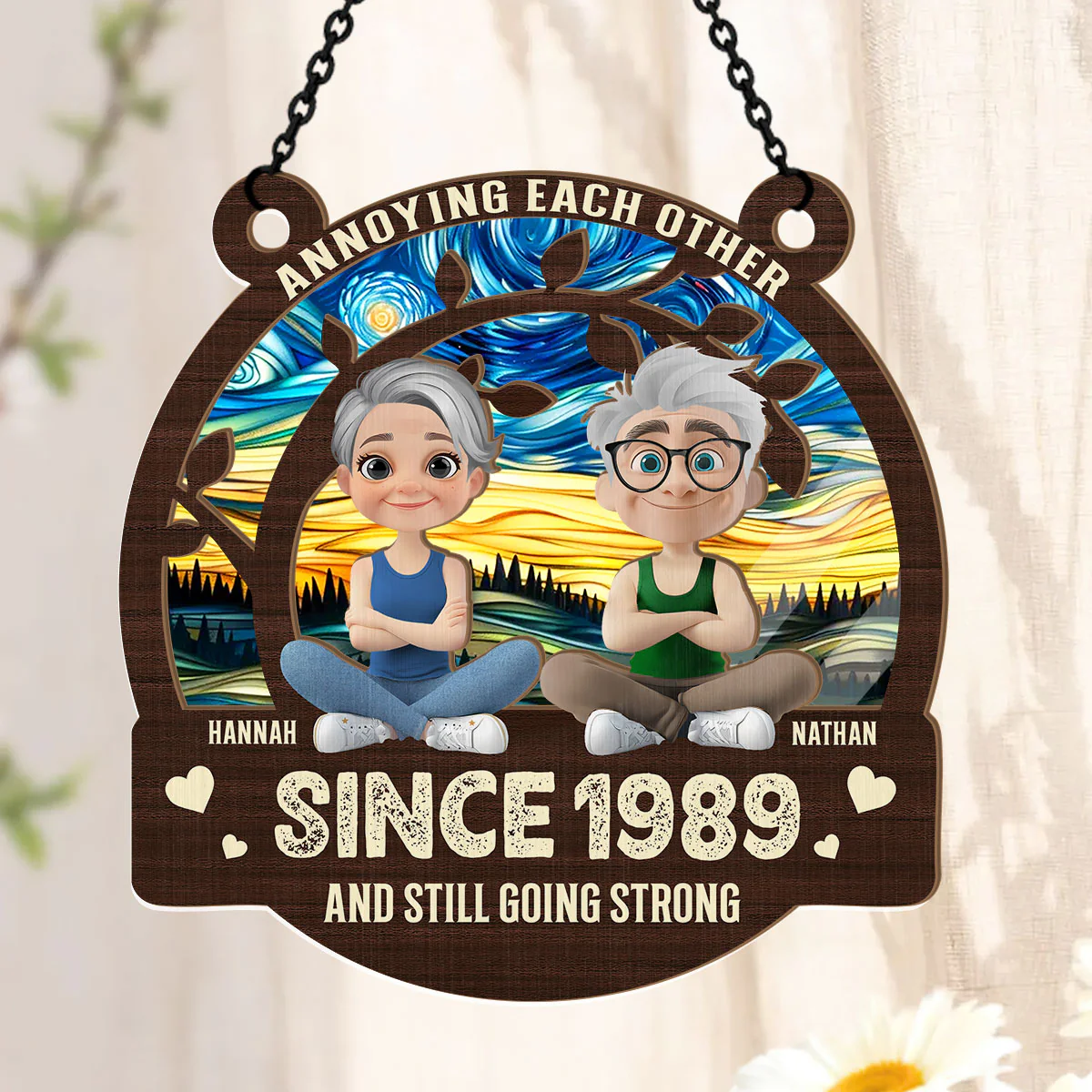 Annoying Each Other - Personalized Window Hanging Suncatcher - Image 3
