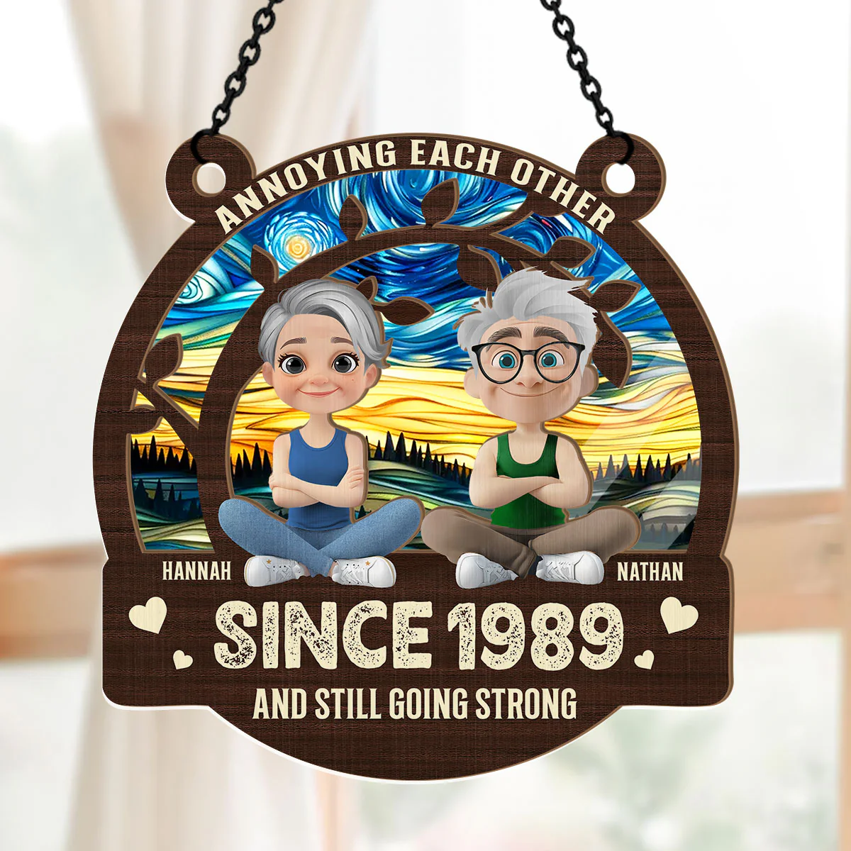 Annoying Each Other - Personalized Window Hanging Suncatcher - Image 5