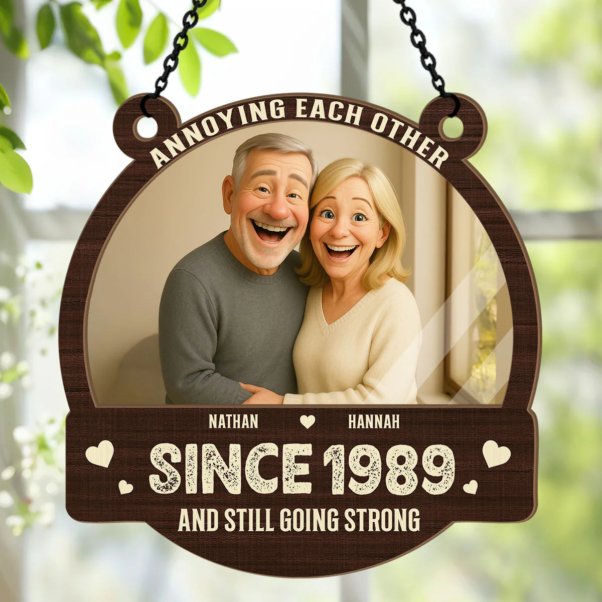 Annoying Each Other - Personalized Window Hanging Suncatcher - Image 4