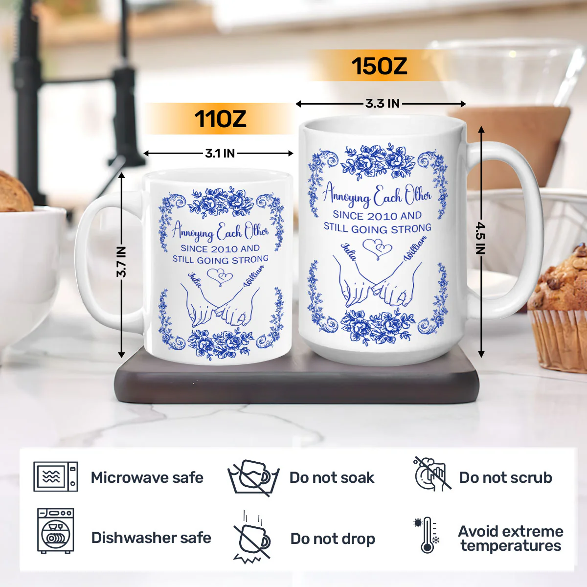 Annoying Each Other Since - Personalized Ceramic Coffee Mug - Image 3