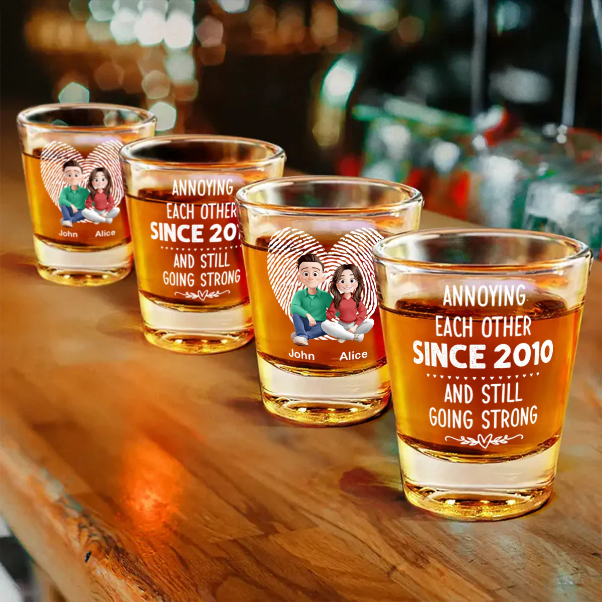 Annoying Each Other Since - Personalized Shot Glass - Image 3