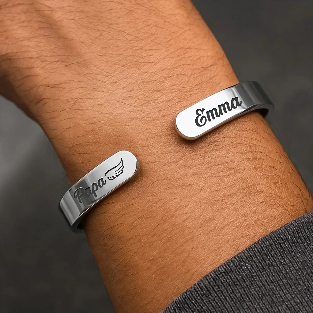 Another Year Without Me - Personalized Cuff Bangle Bracelet With Box - Image 5