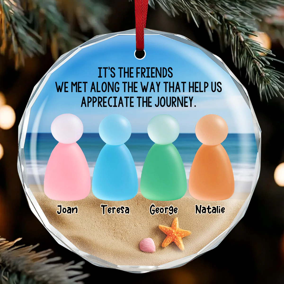 Appreciate Our Journey - Personalized Round Shaped Glass Ornament