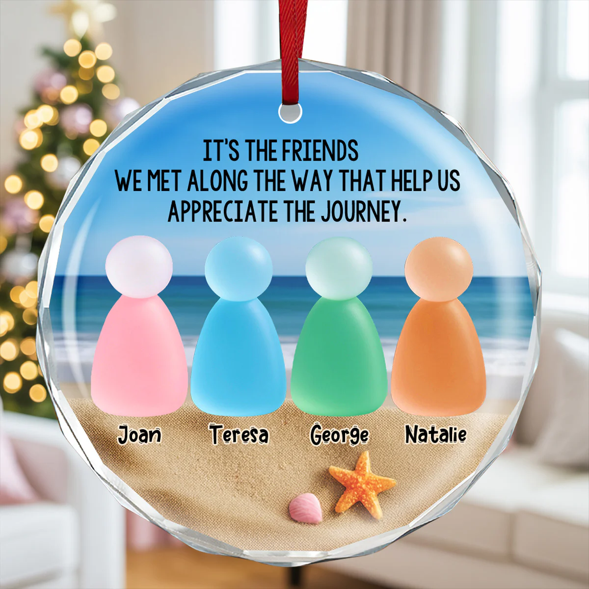 Appreciate Our Journey - Personalized Round Shaped Glass Ornament - Image 3